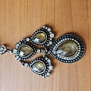 LOFT Boho Necklace Amber Black and Silver